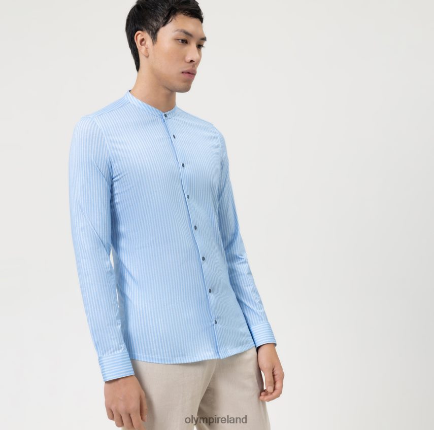 Clothing OLYMP No. Six 24/Seven Super Slim, Business Shirt, Stand-Up Collar, Bleu 24L84611