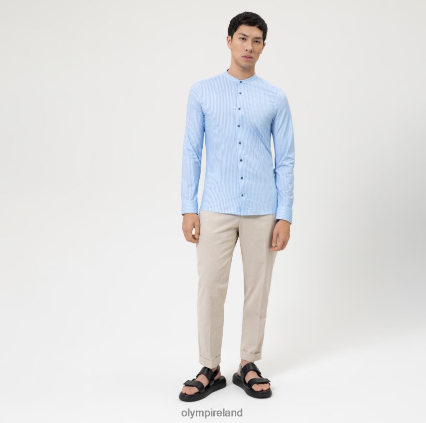 Clothing OLYMP No. Six 24/Seven Super Slim, Business Shirt, Stand-Up Collar, Bleu 24L84611