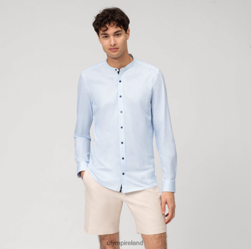 Clothing OLYMP No. Six 24/Seven Super Slim, Business Shirt, Stand-Up Collar, Bleu 24L846205