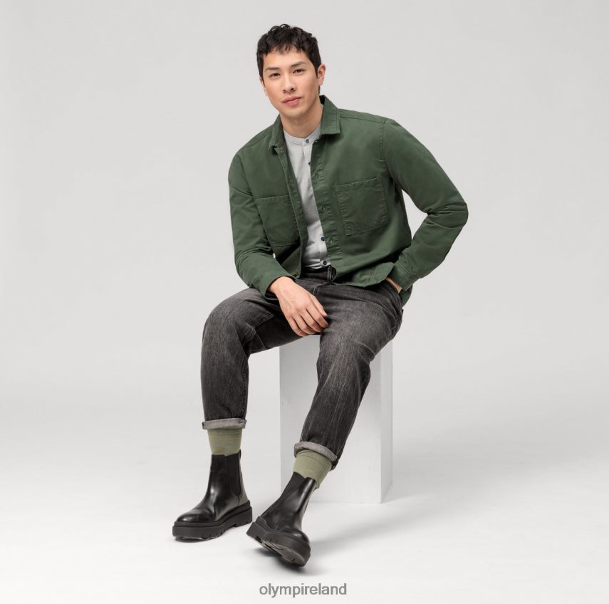 Clothing OLYMP No. Six 24/Seven Super Slim, Business Shirt, Stand-Up Collar, Olive 24L84658