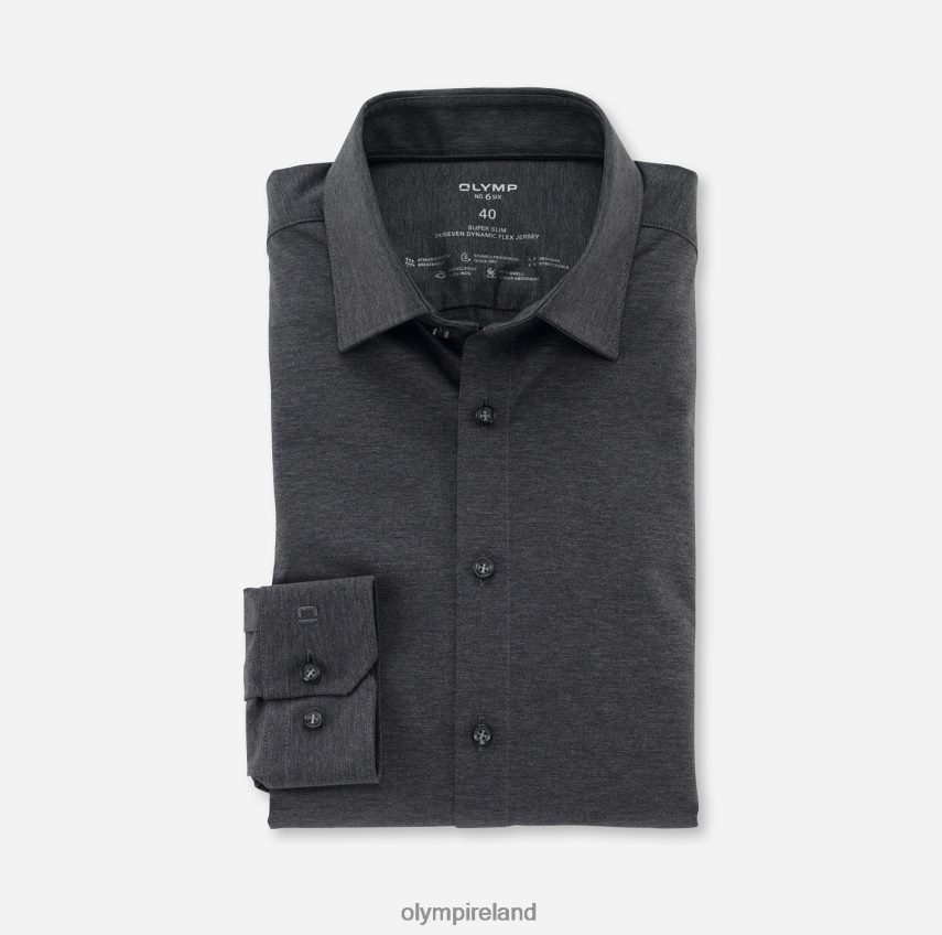 Clothing OLYMP No. Six 24/Seven Super Slim, Business Shirt, Urban Kent, Anthracite 24L84666