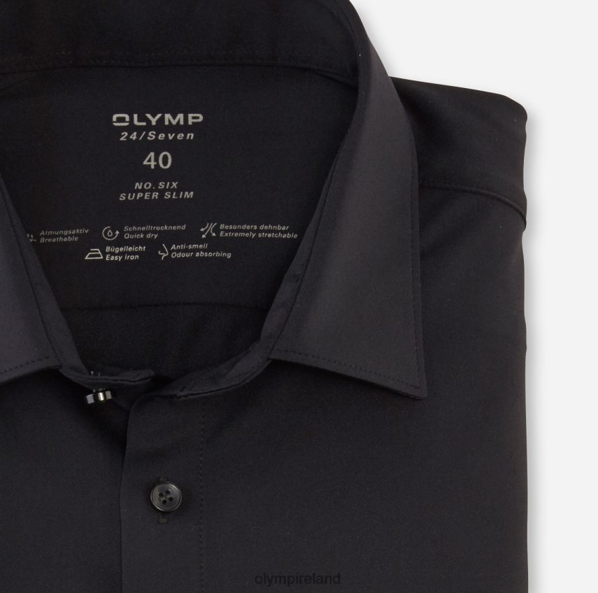 Clothing OLYMP No. Six 24/Seven Super Slim, Business Shirt, Urban Kent, Black 24L84640