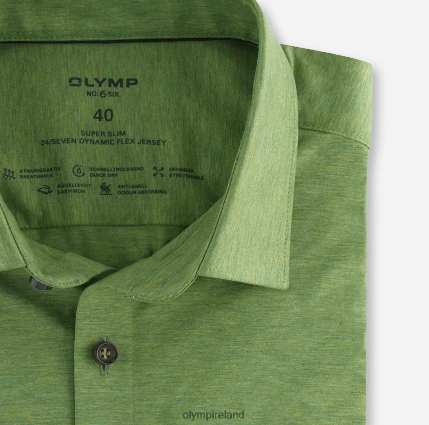 Clothing OLYMP No. Six 24/Seven Super Slim, Business Shirt, Urban Kent, Crystal Green 24L846198