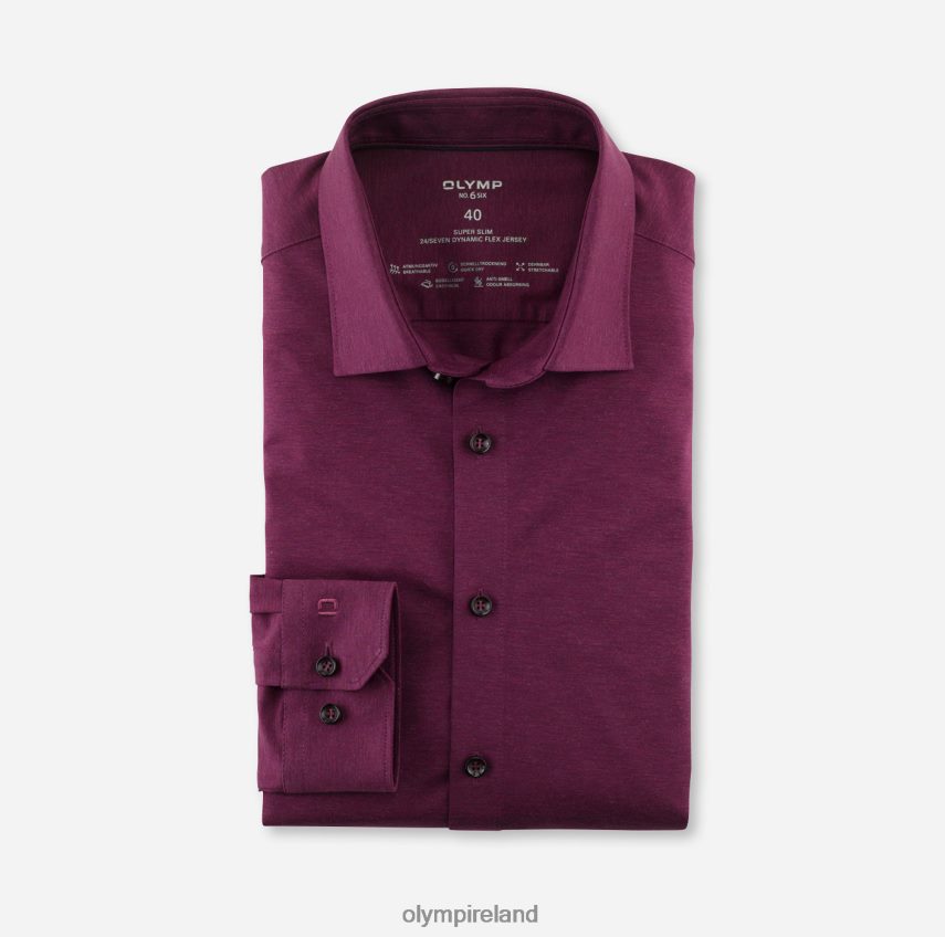 Clothing OLYMP No. Six 24/Seven Super Slim, Business Shirt, Urban Kent, Garnet 24L846249