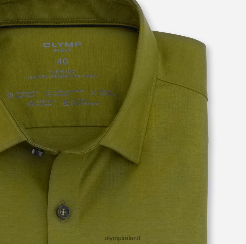 Clothing OLYMP No. Six 24/Seven Super Slim, Business Shirt, Urban Kent, Khaki 24L846144