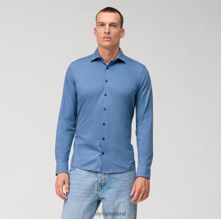 Clothing OLYMP No. Six 24/Seven Super Slim, Business Shirt, Urban Kent, Nuremberg Blue 24L84643