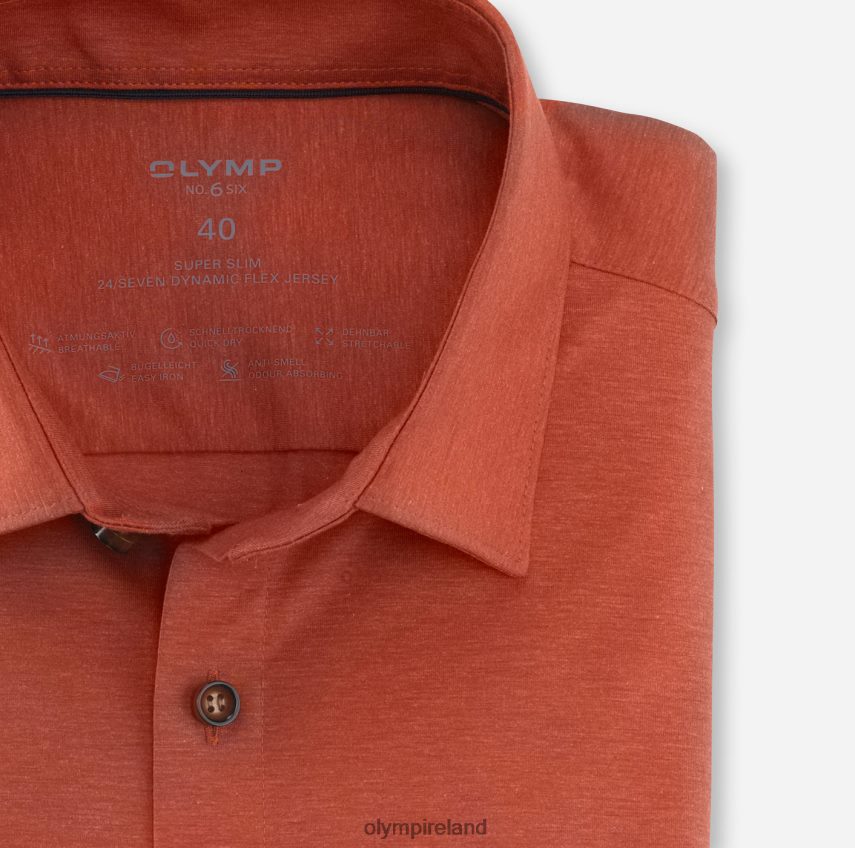 Clothing OLYMP No. Six 24/Seven Super Slim, Business Shirt, Urban Kent, Red Orange 24L846210