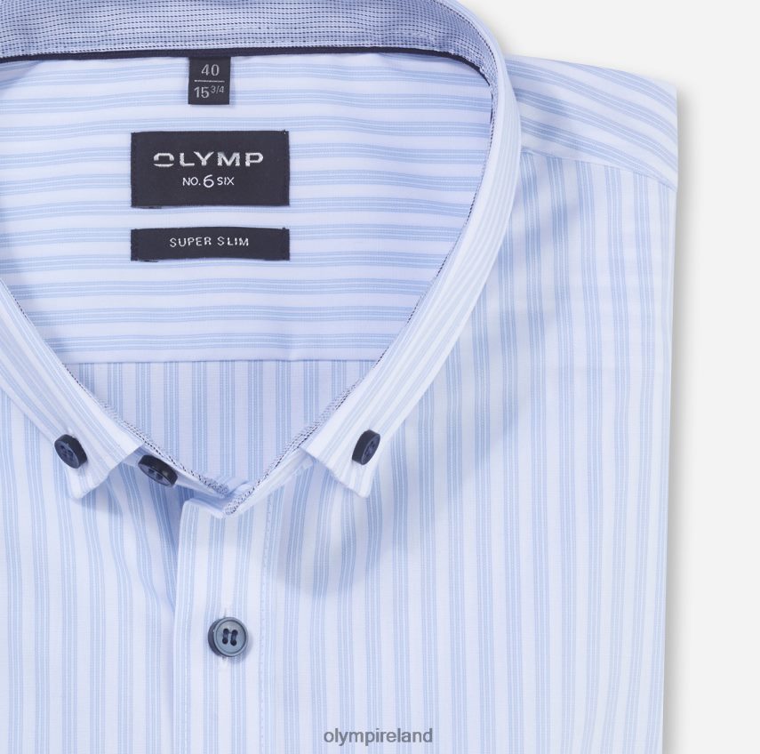 Clothing OLYMP No. Six Super Slim, Business Shirt, Button-Down, Bleu 24L846143