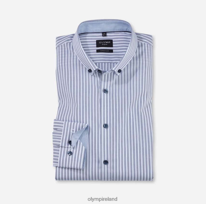 Clothing OLYMP No. Six Super Slim, Business Shirt, Button-Down, Marine 24L846158