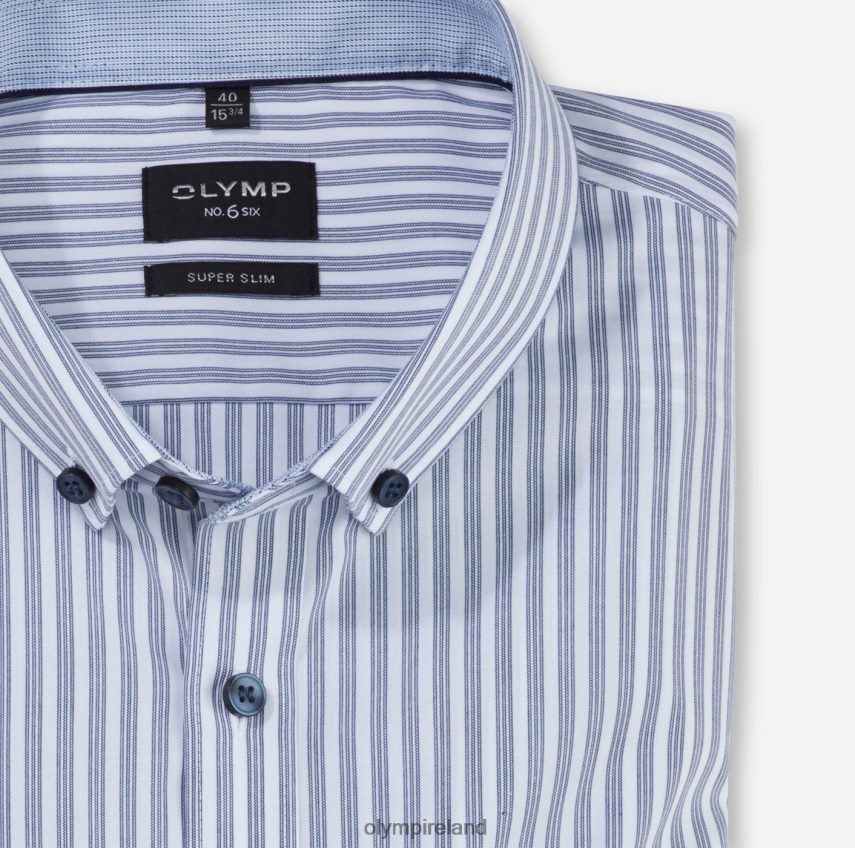 Clothing OLYMP No. Six Super Slim, Business Shirt, Button-Down, Marine 24L846158