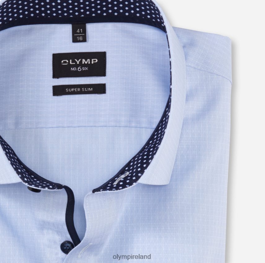 Clothing OLYMP No. Six Super Slim, Business Shirt, Long Sleeve Extra Long, Modern Kent, Bleu 24L846292