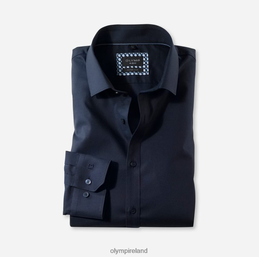 Clothing OLYMP No. Six Super Slim, Business Shirt, Long Sleeve Extra Long, Modern Kent, Midnight Blue 24L846314