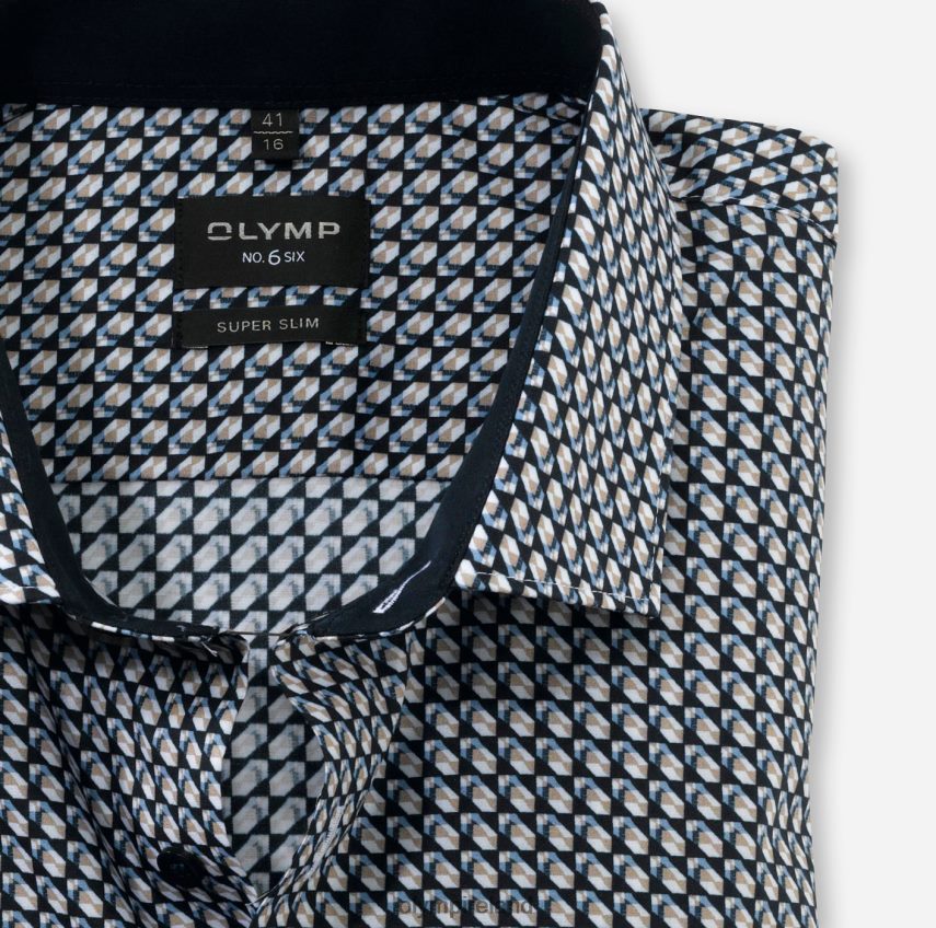 Clothing OLYMP No. Six Super Slim, Business Shirt, Long Sleeve Extra Long, Modern Kent, Natural 24L846309