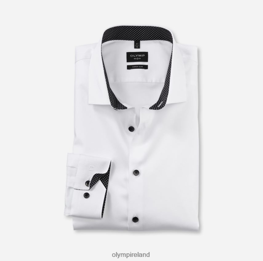 Clothing OLYMP No. Six Super Slim, Business Shirt, Long Sleeve Extra Long, Modern Kent, White 24L846299