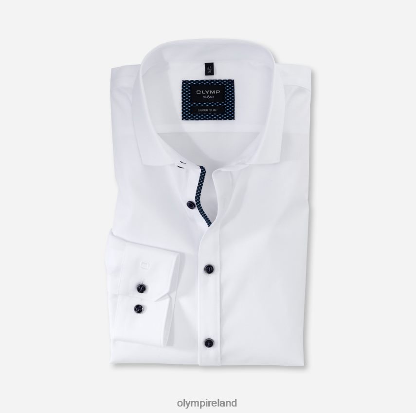 Clothing OLYMP No. Six Super Slim, Business Shirt, Long Sleeve Extra Long, Modern Kent, White 24L846334