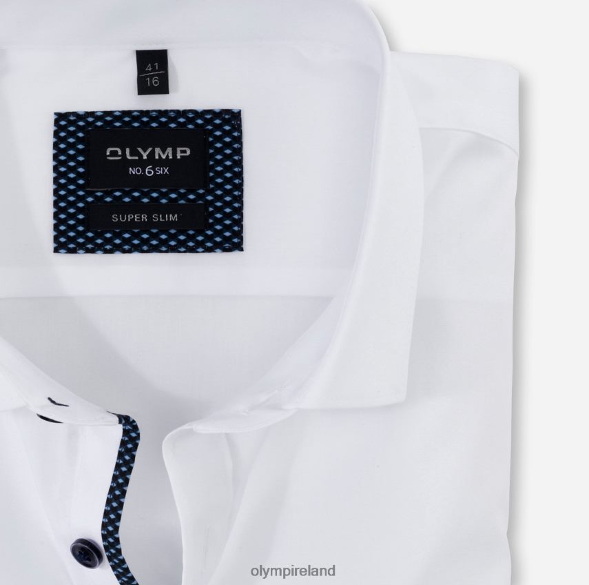 Clothing OLYMP No. Six Super Slim, Business Shirt, Long Sleeve Extra Long, Modern Kent, White 24L846334