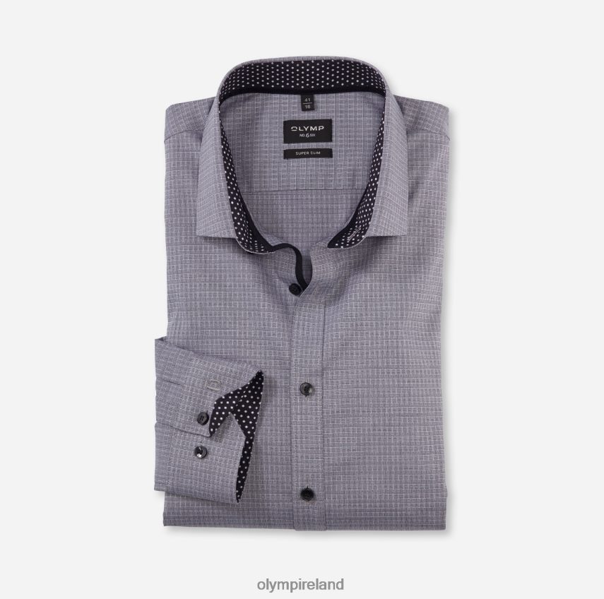 Clothing OLYMP No. Six Super Slim, Business Shirt, Modern Kent, Black 24L846107