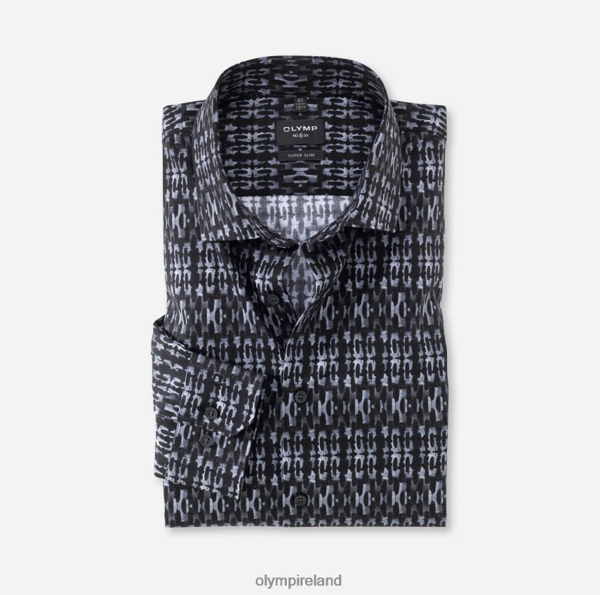 Clothing OLYMP No. Six Super Slim, Business Shirt, Modern Kent, Black 24L846132
