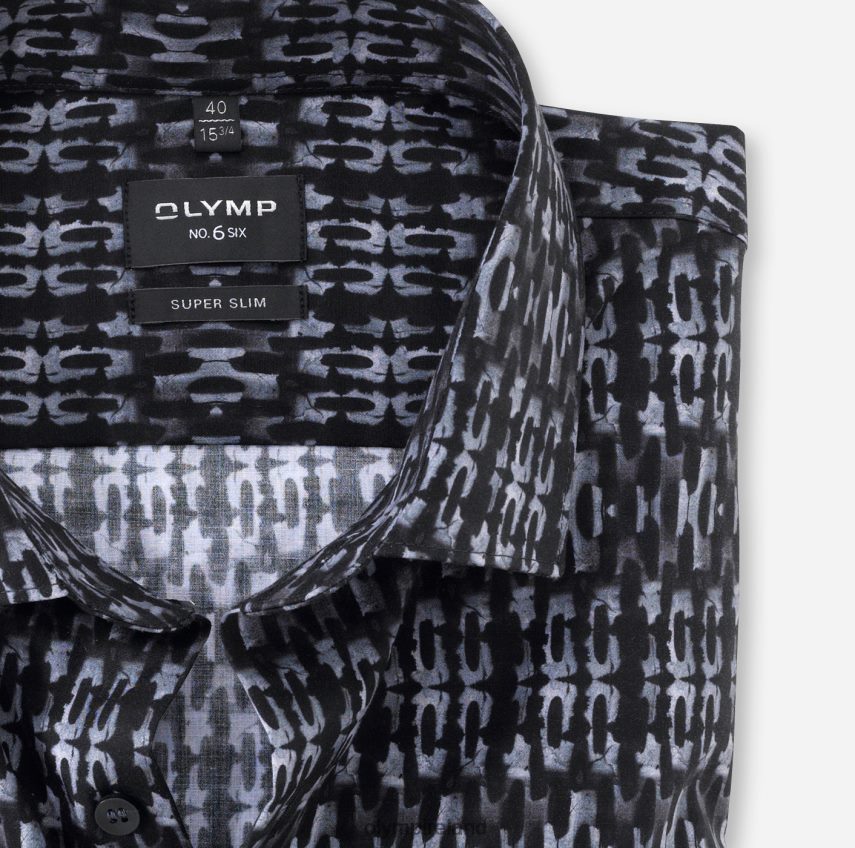 Clothing OLYMP No. Six Super Slim, Business Shirt, Modern Kent, Black 24L846132