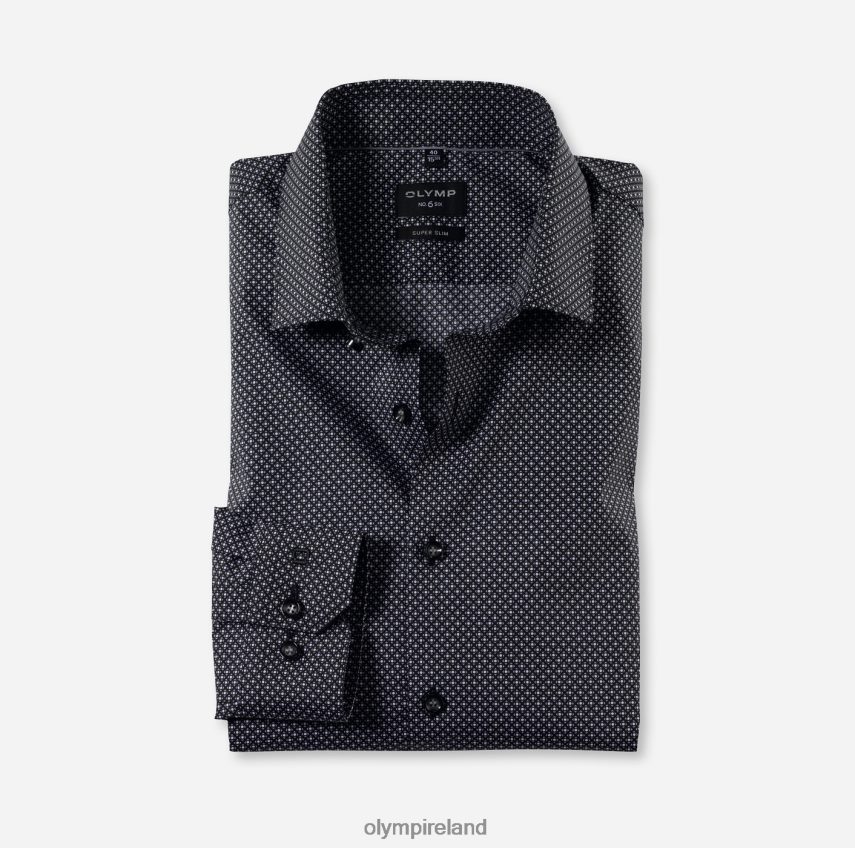 Clothing OLYMP No. Six Super Slim, Business Shirt, Modern Kent, Black 24L846187