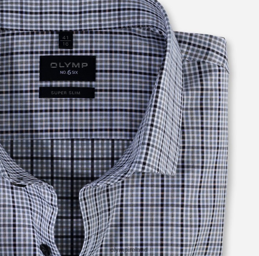 Clothing OLYMP No. Six Super Slim, Business Shirt, Modern Kent, Black 24L846209