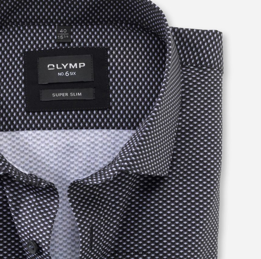 Clothing OLYMP No. Six Super Slim, Business Shirt, Modern Kent, Black 24L846246