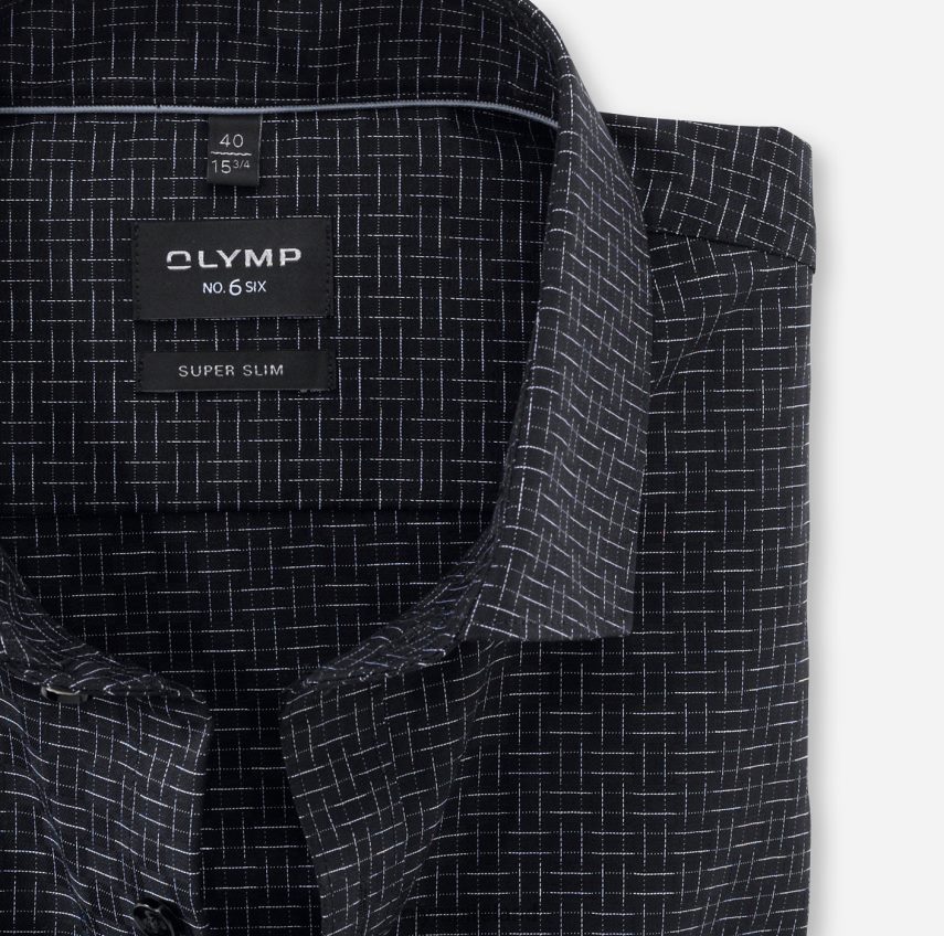 Clothing OLYMP No. Six Super Slim, Business Shirt, Modern Kent, Black 24L846253