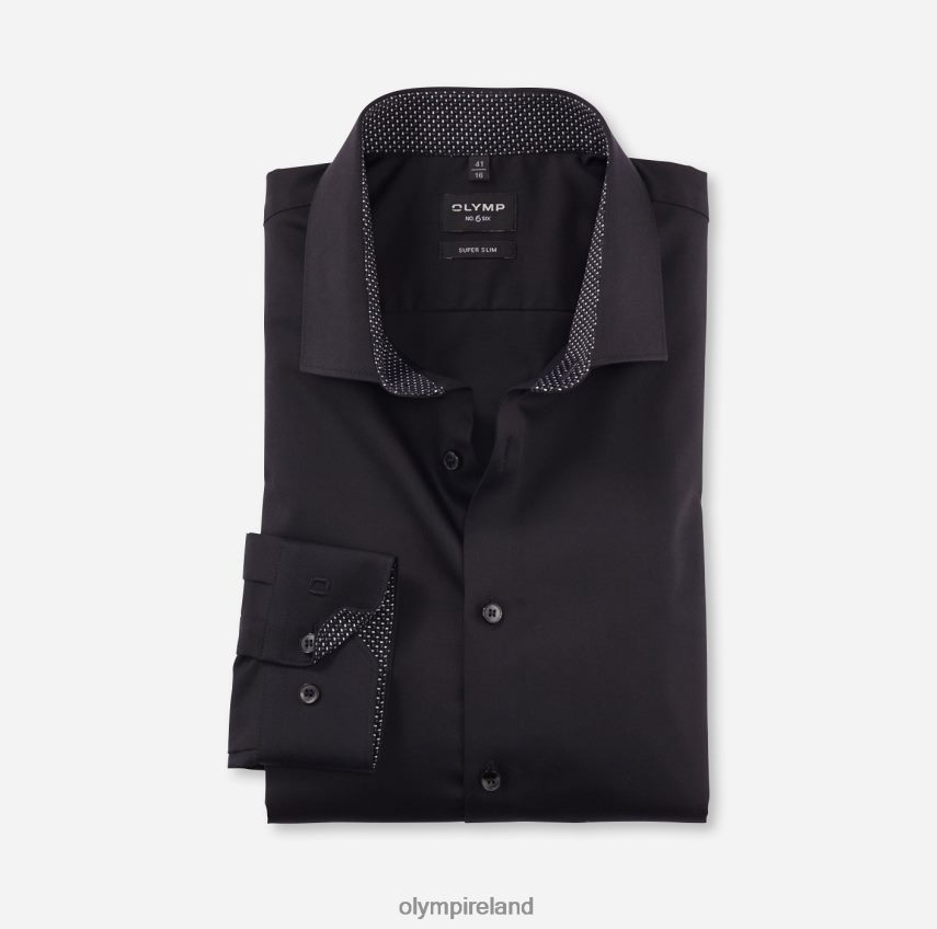 Clothing OLYMP No. Six Super Slim, Business Shirt, Modern Kent, Black 24L846257