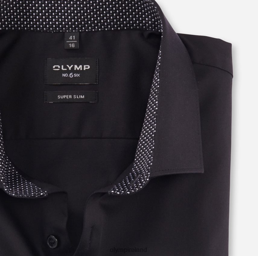 Clothing OLYMP No. Six Super Slim, Business Shirt, Modern Kent, Black 24L846257