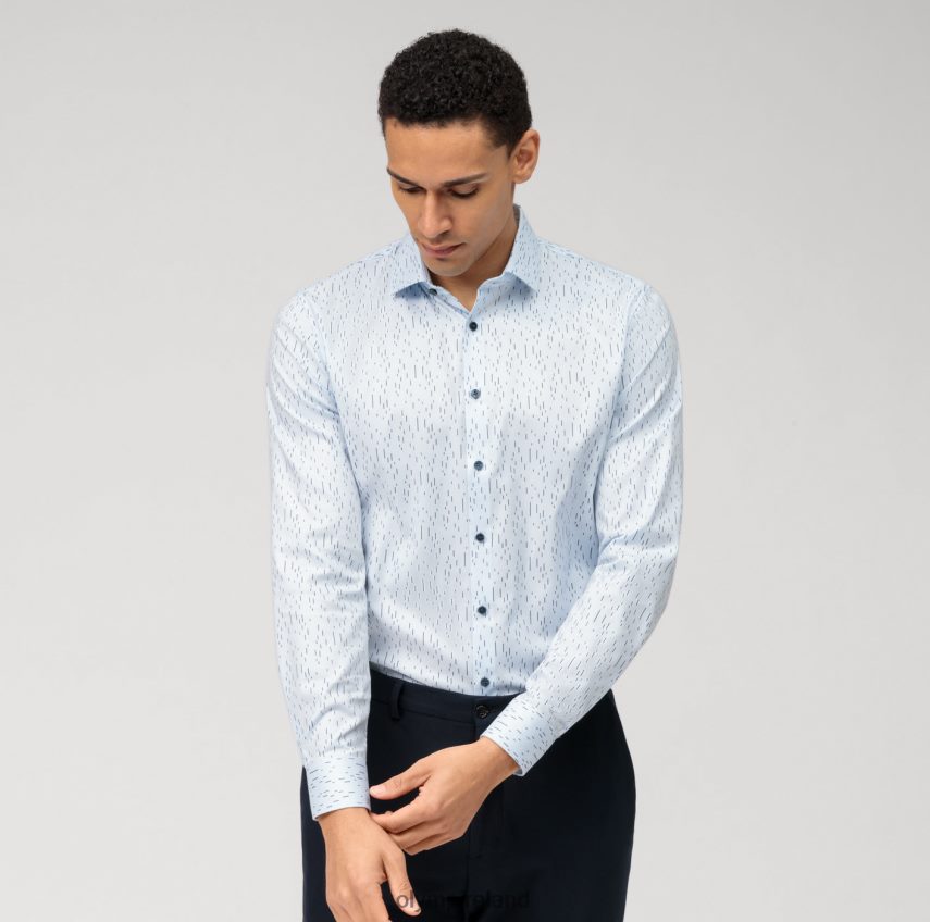 Clothing OLYMP No. Six Super Slim, Business Shirt, Modern Kent, Bleu 24L846114