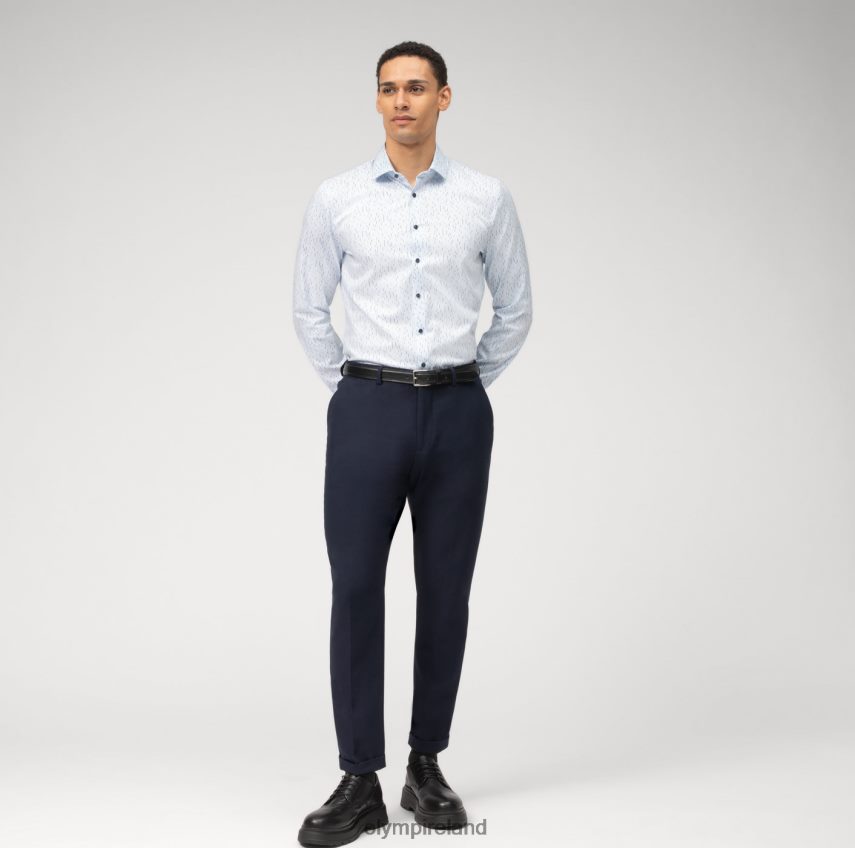 Clothing OLYMP No. Six Super Slim, Business Shirt, Modern Kent, Bleu 24L846114