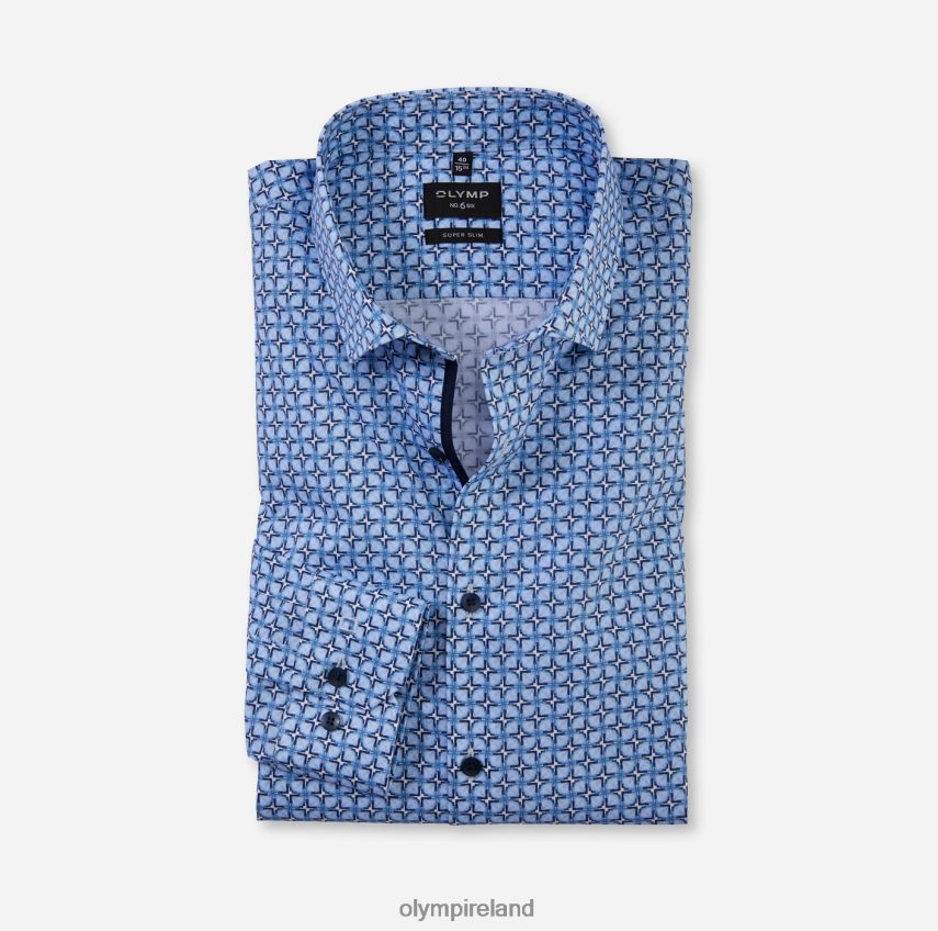Clothing OLYMP No. Six Super Slim, Business Shirt, Modern Kent, Bleu 24L84615