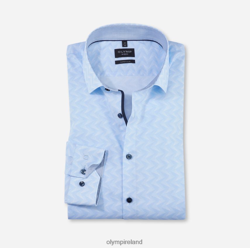Clothing OLYMP No. Six Super Slim, Business Shirt, Modern Kent, Bleu 24L846156