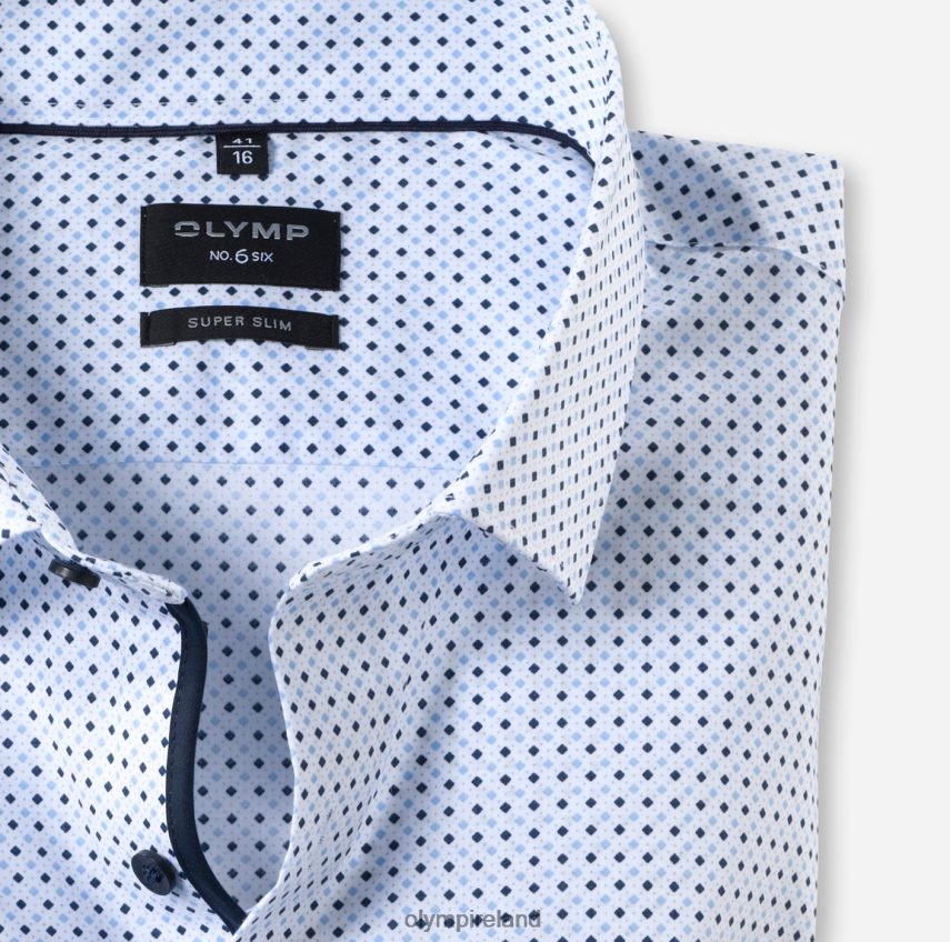 Clothing OLYMP No. Six Super Slim, Business Shirt, Modern Kent, Bleu 24L846201