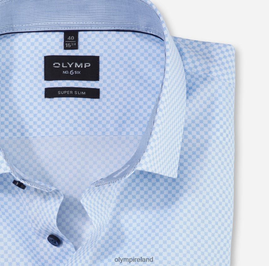 Clothing OLYMP No. Six Super Slim, Business Shirt, Modern Kent, Bleu 24L846202