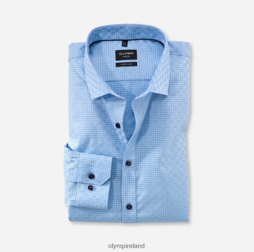 Clothing OLYMP No. Six Super Slim, Business Shirt, Modern Kent, Bleu 24L846243