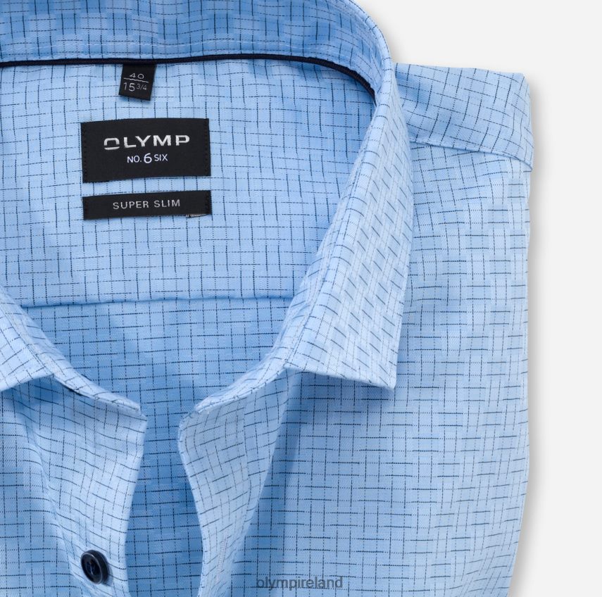 Clothing OLYMP No. Six Super Slim, Business Shirt, Modern Kent, Bleu 24L846243