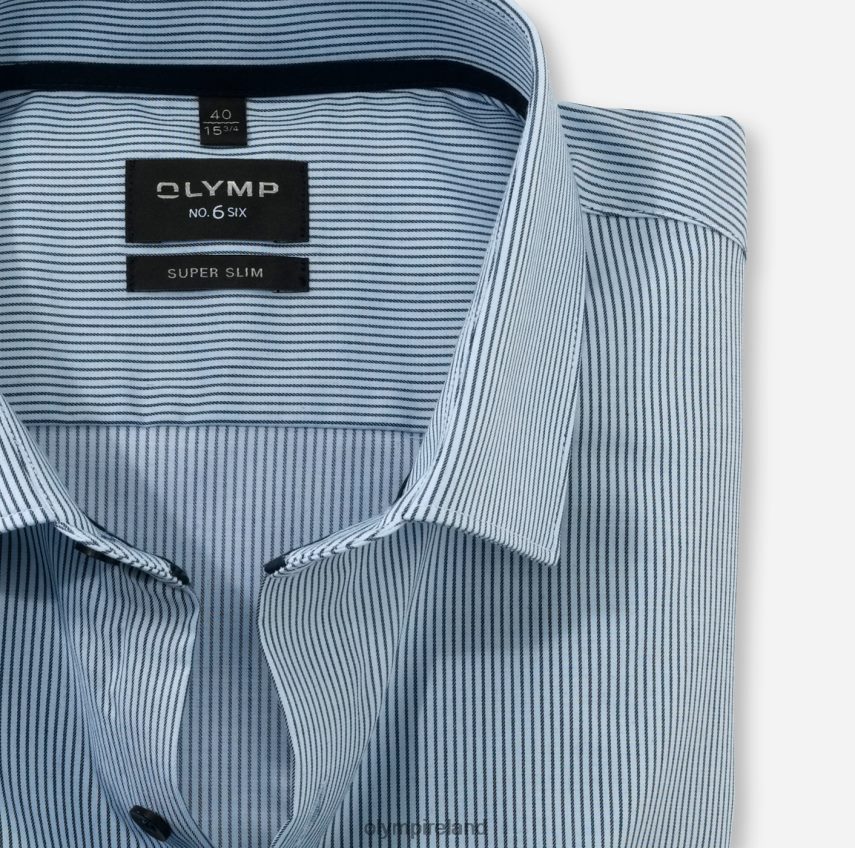 Clothing OLYMP No. Six Super Slim, Business Shirt, Modern Kent, Bleu 24L84632