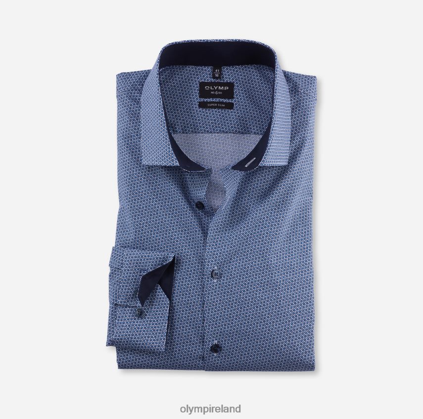 Clothing OLYMP No. Six Super Slim, Business Shirt, Modern Kent, Bleu 24L84694