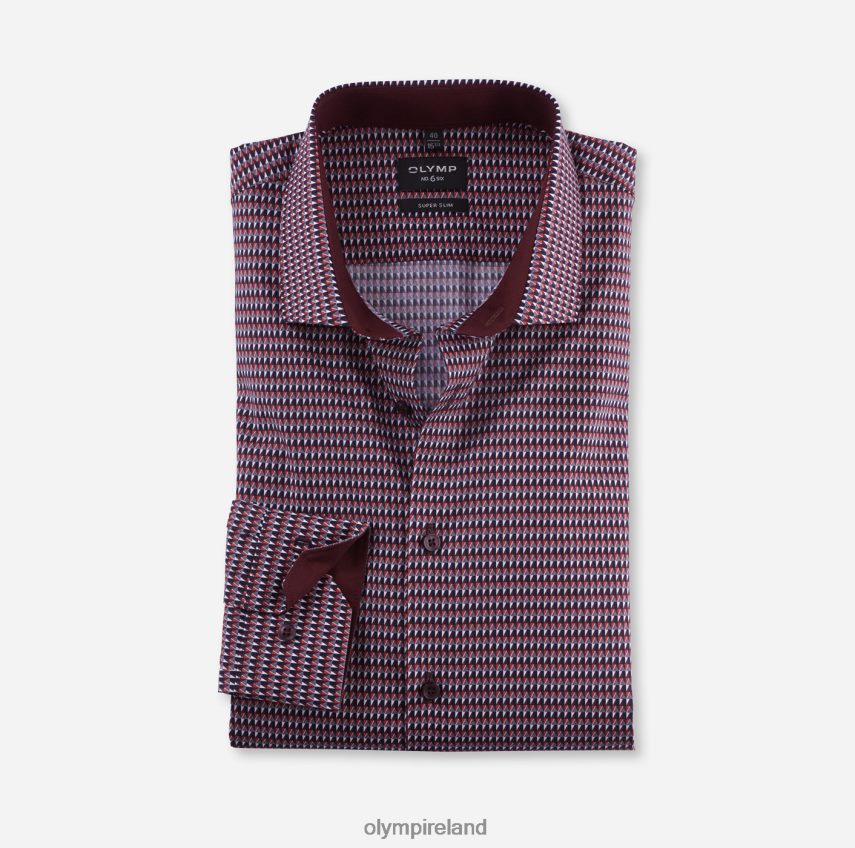 Clothing OLYMP No. Six Super Slim, Business Shirt, Modern Kent, Dark Red 24L84687