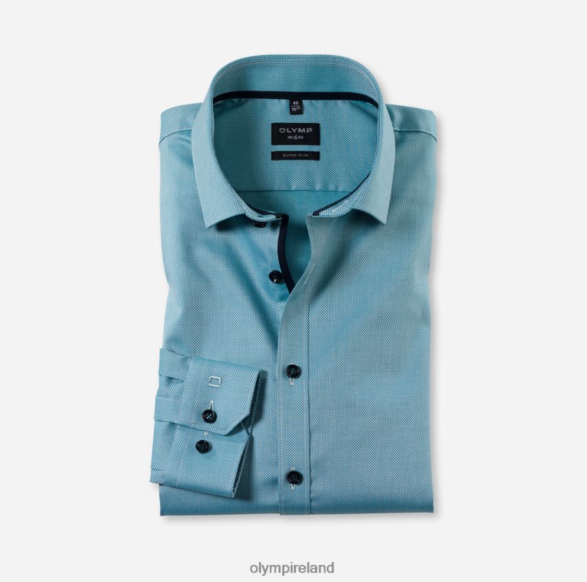 Clothing OLYMP No. Six Super Slim, Business Shirt, Modern Kent, Emerald 24L846194