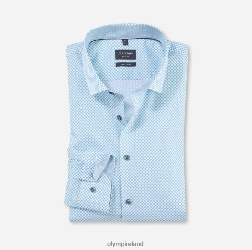 Clothing OLYMP No. Six Super Slim, Business Shirt, Modern Kent, Emerald 24L846215