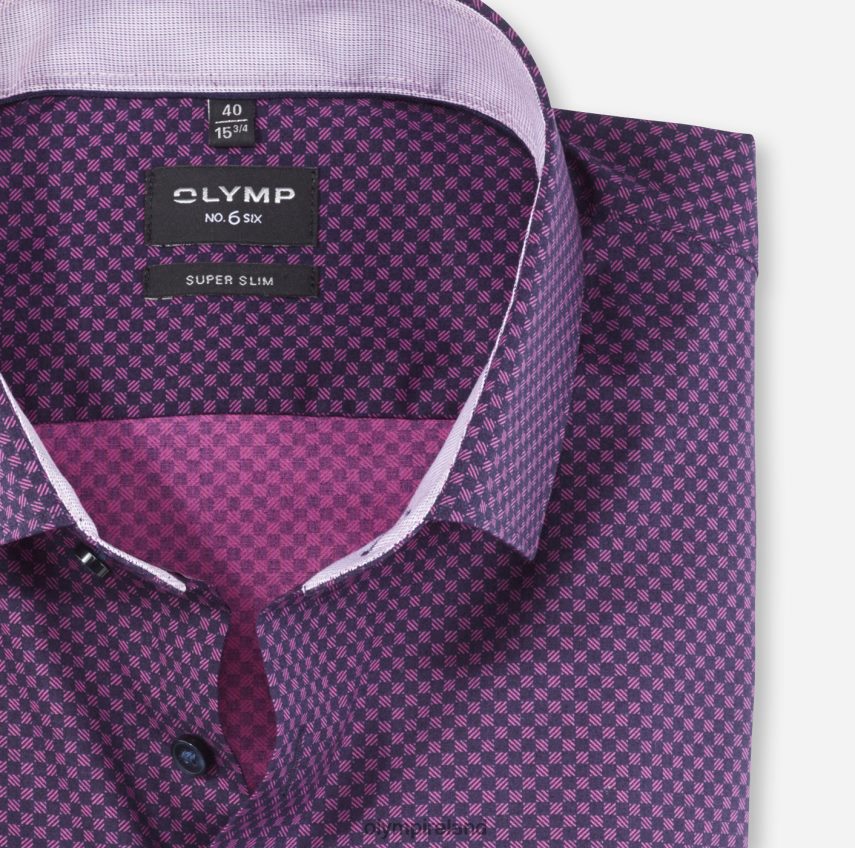 Clothing OLYMP No. Six Super Slim, Business Shirt, Modern Kent, Fuchsia 24L846203