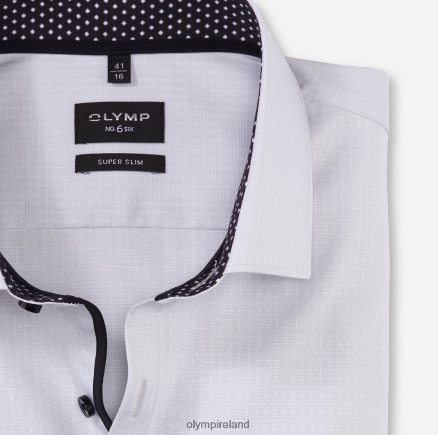 Clothing OLYMP No. Six Super Slim, Business Shirt, Modern Kent, Light Grey 24L846125