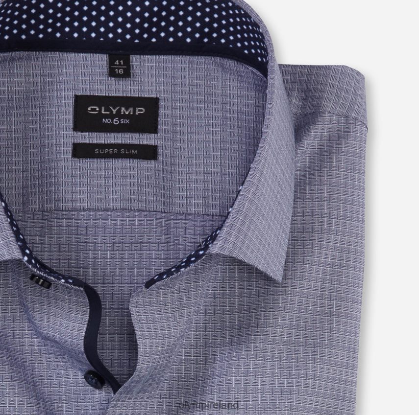 Clothing OLYMP No. Six Super Slim, Business Shirt, Modern Kent, Marine 24L846111