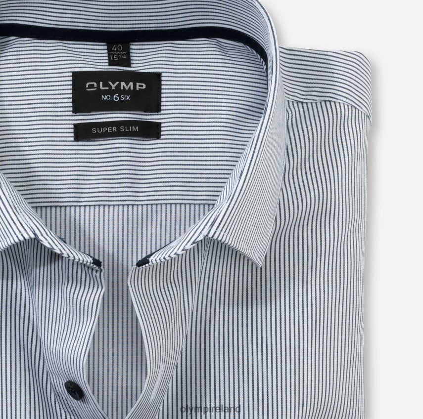 Clothing OLYMP No. Six Super Slim, Business Shirt, Modern Kent, Marine 24L846173
