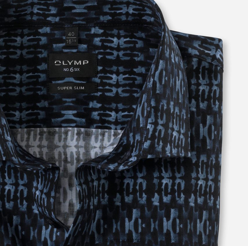 Clothing OLYMP No. Six Super Slim, Business Shirt, Modern Kent, Marine 24L84618