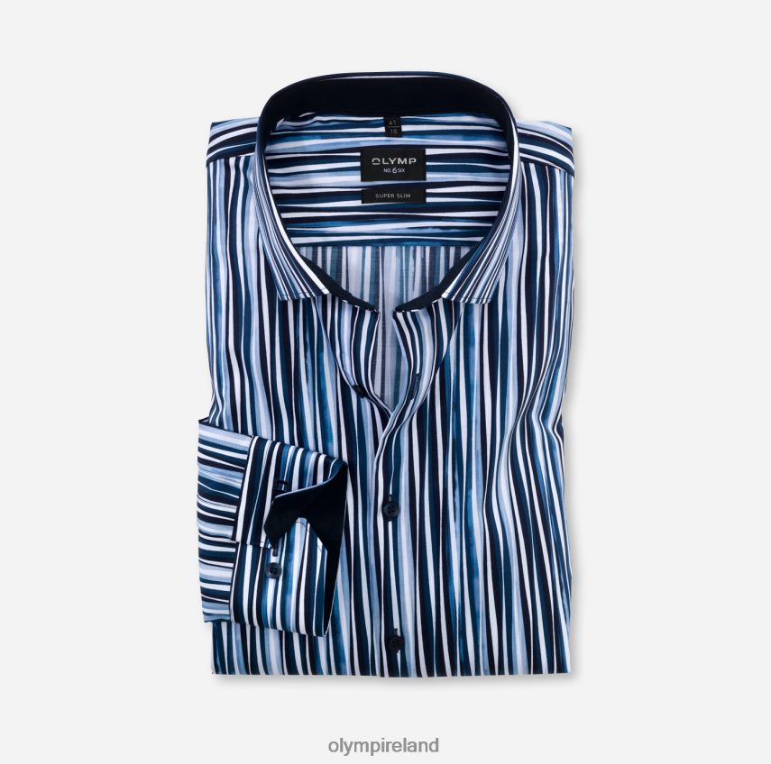 Clothing OLYMP No. Six Super Slim, Business Shirt, Modern Kent, Marine 24L846251