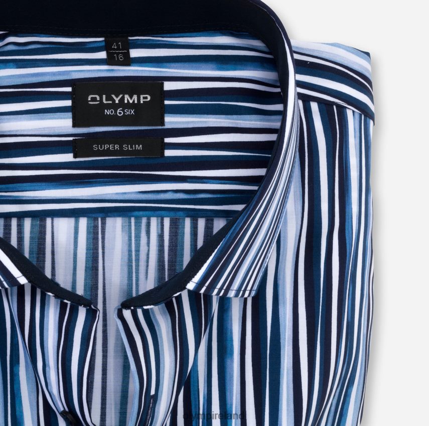 Clothing OLYMP No. Six Super Slim, Business Shirt, Modern Kent, Marine 24L846251