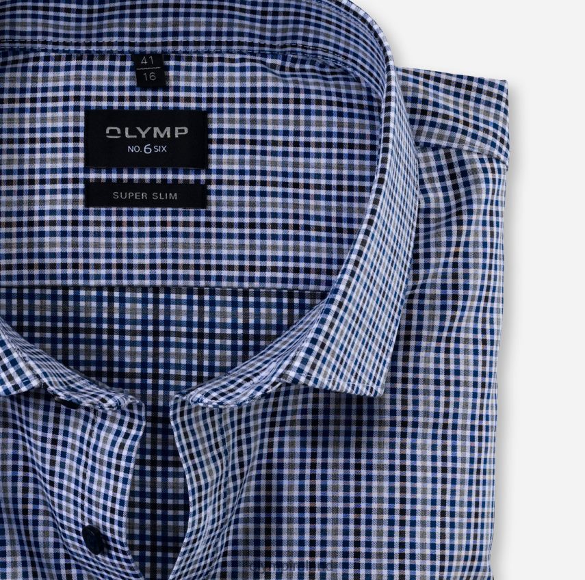 Clothing OLYMP No. Six Super Slim, Business Shirt, Modern Kent, Marine 24L846260